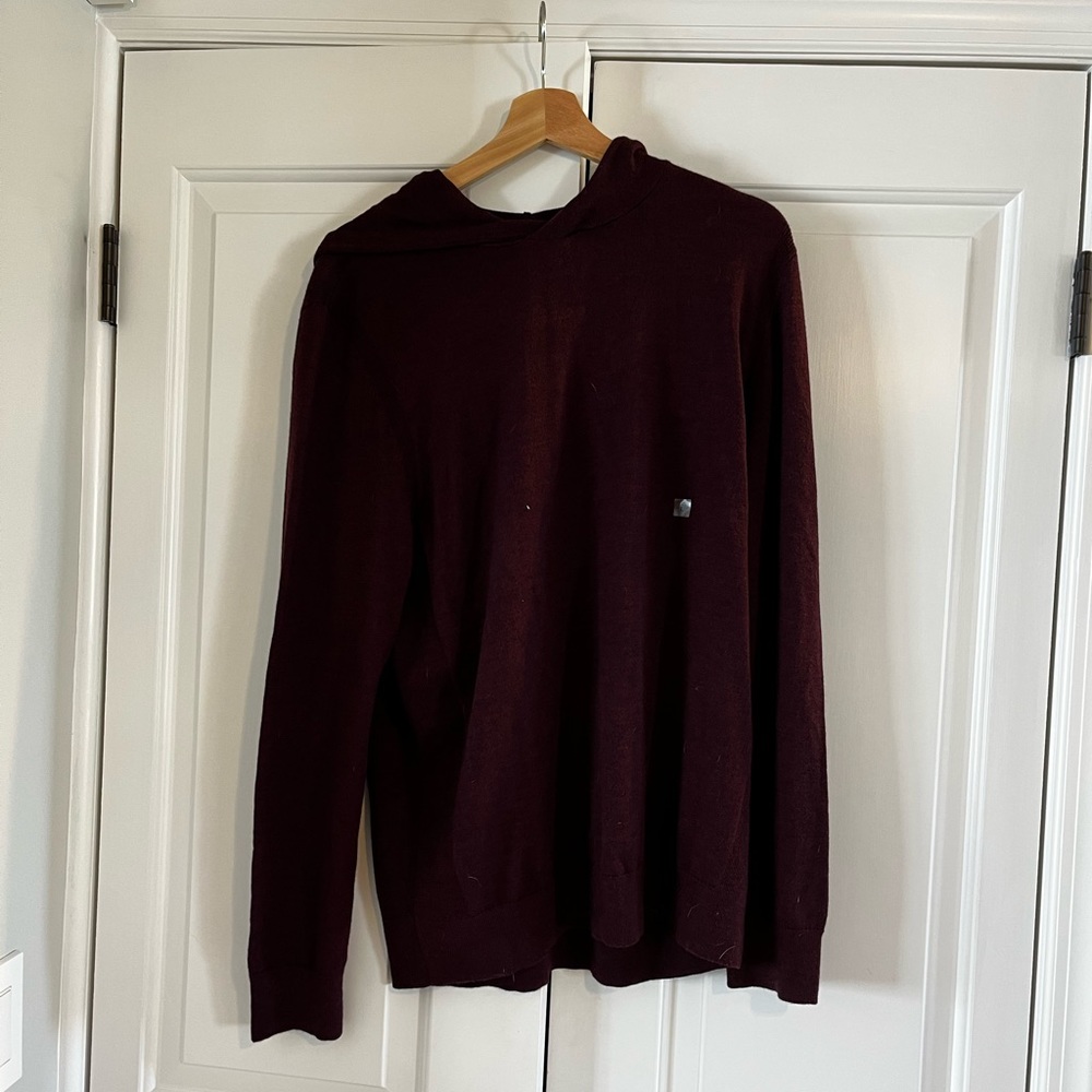 Express Men Maroon Hooded Sweater